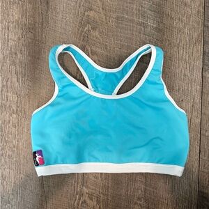 Blue and White Bad Kitty pole top.